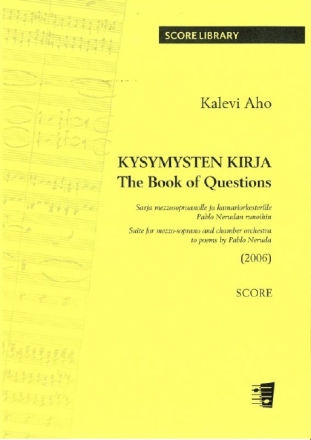 Kalevi Aho, Kysymysten Kirja Mezzo Soprano Voice and Chamber Orchestra Studyscore
