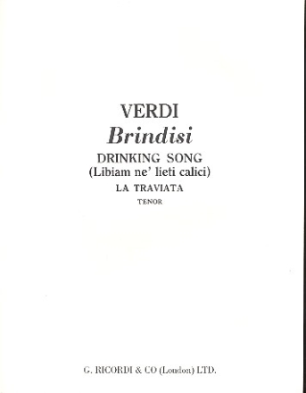 Brindisi fr Tenor und Klavier (en/it)