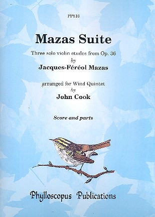 Mazas Suite op.36 for flute, oboe, clarinet, horn and bassoon score and parts