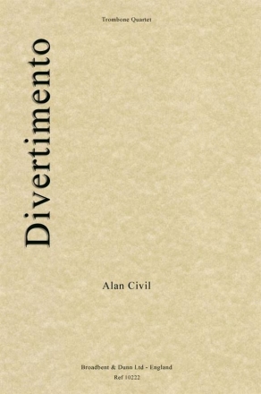 Alan Civil, Divertimento Posaunenquartett Partitur + Stimmen