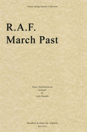 Walford Davies, R.A.F. March Past Streichquartett Stimmen-Set