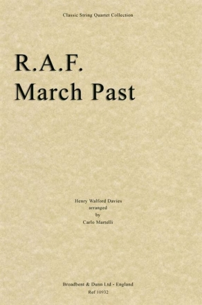 Walford Davies, R.A.F. March Past Streichquartett Stimmen-Set