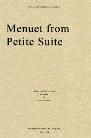Claude Debussy, Menuet from Petite Suite Streichquartett Partitur