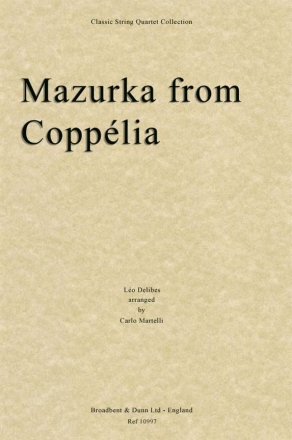 Lo Delibes, Mazurka from Copplia Streichquartett Partitur