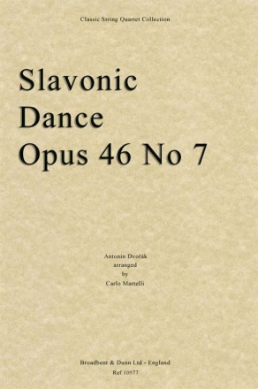 Antonn Dvork, Slavonic Dance, Opus 46 No. 7 Streichquartett Stimmen-Set