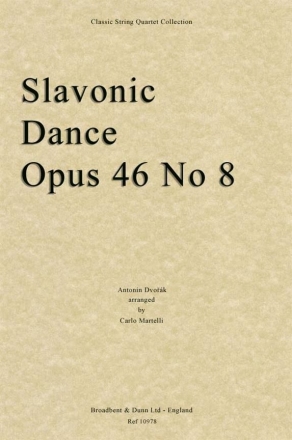 Antonn Dvork, Slavonic Dance, Opus 46 No. 8 Streichquartett Stimmen-Set