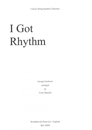 I Got Rhythm for string quartet score