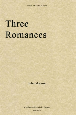 John Marson, Three Romances Violin or Flute and Harp Buch