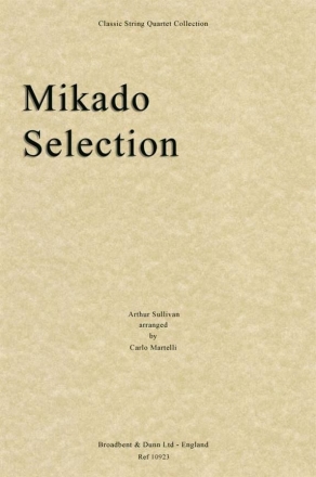 Arthur Sullivan, The Mikado Selection Streichquartett Partitur