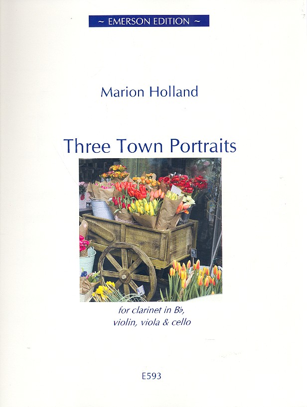 3 Town Portraits for clarinet, violin, viola and cello score and parts