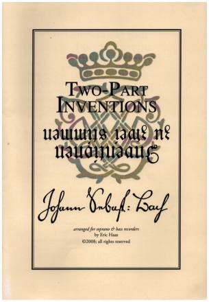 Two-Part Inventions for soprano and bass recorder score