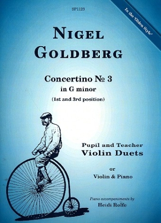 Concertino in g Minor no.3 for 2 violins or violin and piano score and parts