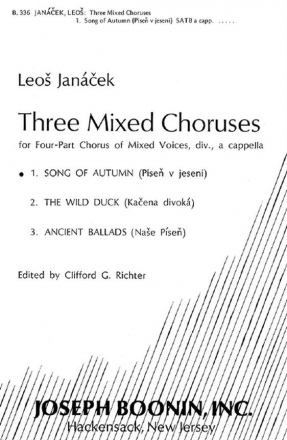 Jan�cek, Leo� 3 Mixed Choruses gemischter Chor Chorpartitur