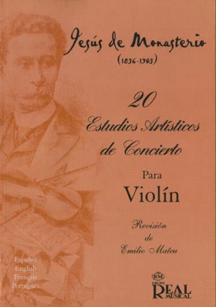 Jesus de Monasterio, 20 Estudios Artsticos de Concierto Violine Buch