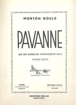 Pavanne aus der American Symphonette Nr.2 fr Klavier