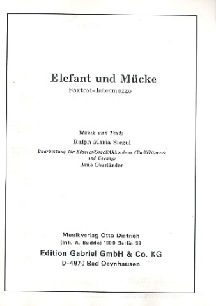 Elefant und Mcke fr Klavier