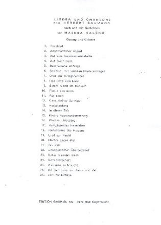 27 vertonte Gedichte fr Melodieninstrument in C  und Begleitung