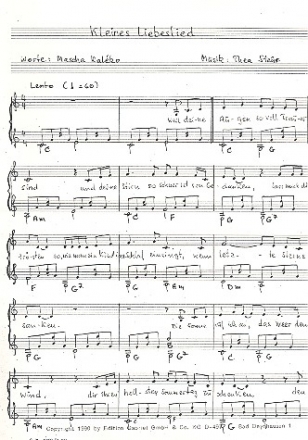 Kleines Liebeslied fr Melodinstrument in C und Begleitung