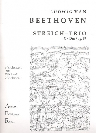 Trio D-Dur op.87 für 3 Violoncelli (Viola und 2 Violoncelli) Stimmen