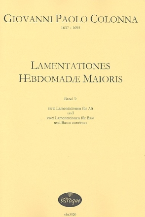 Lamentationes Hebdomadae Maioris Band 3 fr tiefe Stimme und Bc