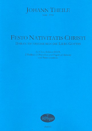 Festo Nativitatis Christi fr Soli, gem Chor, 2 Violinen und Bc. Partitur