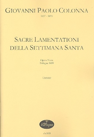 Sacre lamentationi della settimana Santa op.9 fr eine Stimme (S,A,B) und Bc Stimmen
