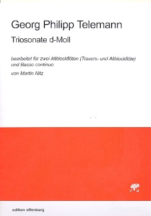 Sonate d-Moll fr 2 Altblockflten und Bc (nicht ausgesetzt) Partitur und Stimmen