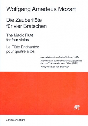 Die Zauberflte fr 4 Bratschen Partitur und Stimmen