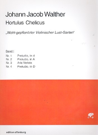 Hortulus Chelicus Band 1 (Nr.1-4) fr Violine und Bc Partitur und Stimmen (Bc nicht ausgesetzt)