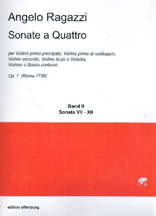 Sonate a 4 op.1 Band 2 (Nr.7-126) fr 3 Violinen und Bass (2 Violinen, Viola, Bass) Partitur