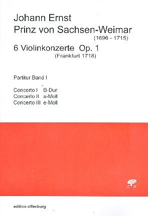 6 Konzerte op.1 Band 1 (Nr.1-3) fr Violine, Streicher und Bc Partitur