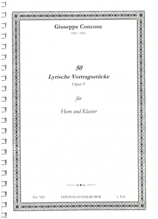 50 lyrische Vortragsstcke op.9 Band 1 fr Horn und Klavier Klavierpartitur und Solostimme (Spiralbindung)
