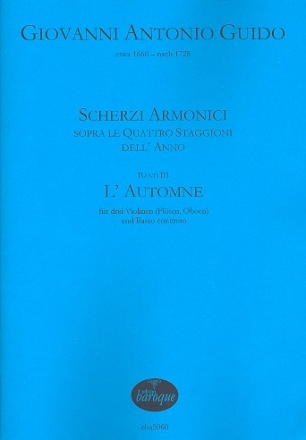 Scherzi armonici Band 3 - L'automne fr 3 Violinen (Flten/Oboen) und Bc Partitur und Stimmen