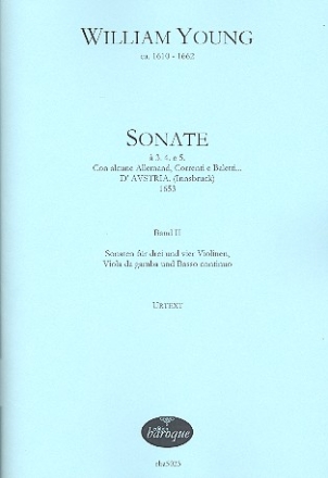 Sonaten  3, 4 e 5 Band 2 fr 3-4 Violinen, Viola da gamba und Bc Partitur (=Klavier) und Stimmen