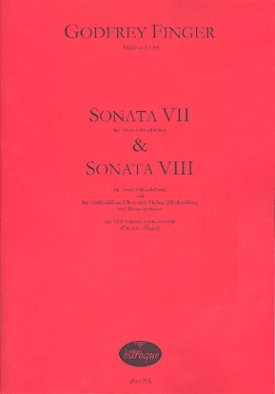 2 Sonaten aus op.2 fr 2 Altblockflten (Altblockflte/Oboe/Violine) und Bc Partitur (=Klavier) und Stimmen