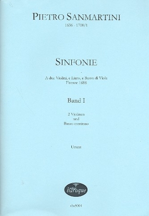 Sinfonien Band 1 fr 2 Violinen und Bc Partitur und Stimmen