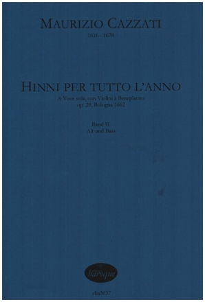 Hinni per tutto l'anno  op.29 vol.2 fr Alt oder Bass, 2 Violinen (ad lib.) und Bc Spielpartitur