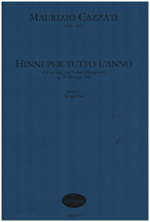 Hinni per tutto l'anno  op.29 vol.2 fr Alt oder Bass, 2 Violinen (ad lib.) und Bc Spielpartitur