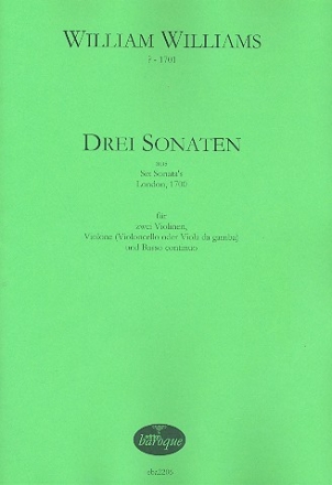 3 Sonaten (Nr.1,3 und 5) fr 2 Violinen, Violone (Violoncello/Viola da gamba) und Bc Partitur und Stimmen (Bc nicht ausgesetzt)