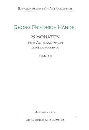 8 Sonaten Band 2 fr Altsaxophon und Bc Altsaxophon