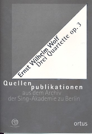 3 Quartette op.3 fr 2 Violinen, Viola und Bass Partitur und Stimmen