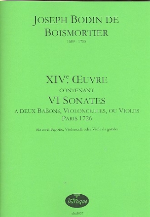 6 Sonates op.14 fr 2 Fagotte (Violoncelli/Violen da gamba) 2 Spielpartituren