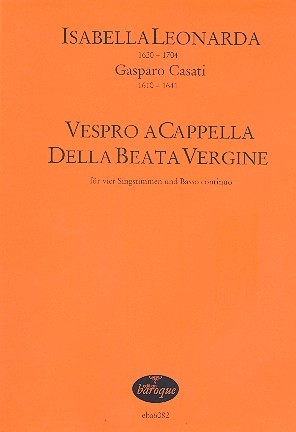 Vespro a cappella della beata vergine op.8 fr 4 Stimmen (SATB) und Bc Partitur