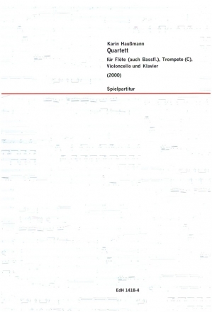 Quartett fr Flte (Bassflte), Trompete, Violoncello und Klavier 4 Spielpartituren Din A3