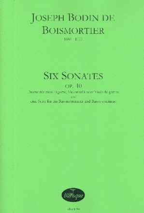 6 Sonates op.40 fr 2 Fagotte (Violoncelli/Violen da gamba/Bassinstrument und Bc) 2 Spielpartituren (Bc nicht ausgesetzt)
