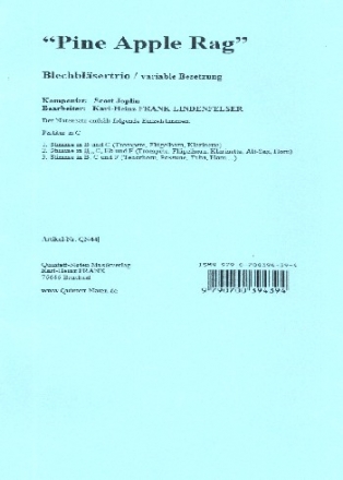 Pine Apple Rag fr 3 Blser Partitur und Stimmen