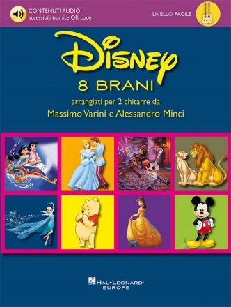 Disney - 8 brani (+QR-Code) per 2 chitarre (livello facile)