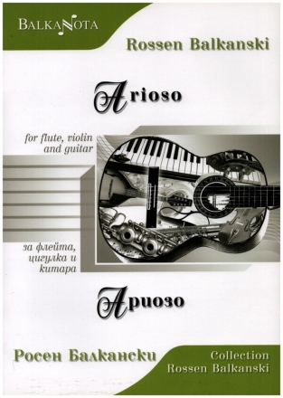 Arioso for flute, violin and guitar score and parts