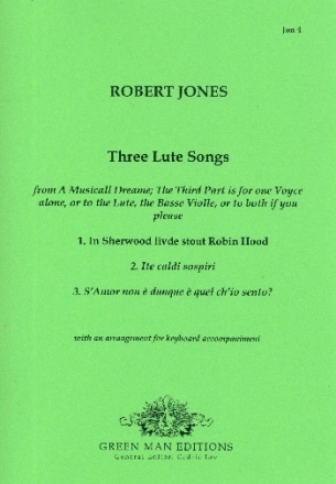 3 Lute Songs for voice and instruments score and playing scores
