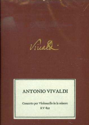 Konzert a-Moll RV421 für Violoncello und Streicher Partitur, Klavierauszug und Stimmen (1-1-1-1)